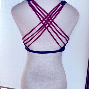 Size 8 Lulu Lemon strappy purple sports bra